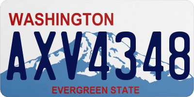 WA license plate AXV4348
