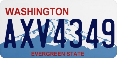 WA license plate AXV4349