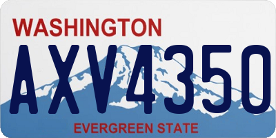 WA license plate AXV4350