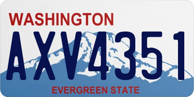 WA license plate AXV4351
