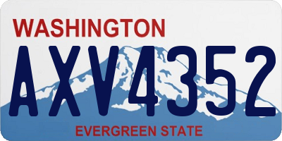 WA license plate AXV4352
