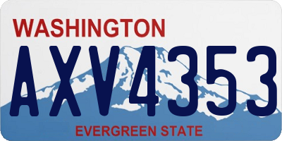 WA license plate AXV4353