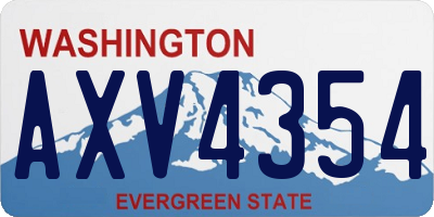 WA license plate AXV4354