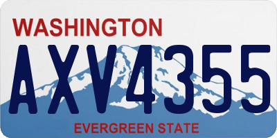WA license plate AXV4355