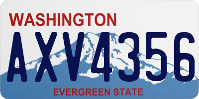 WA license plate AXV4356