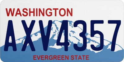 WA license plate AXV4357