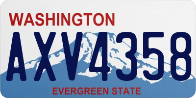 WA license plate AXV4358