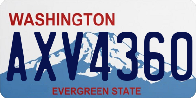 WA license plate AXV4360