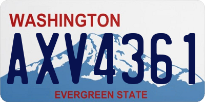 WA license plate AXV4361