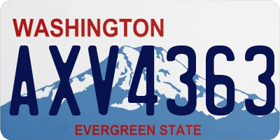 WA license plate AXV4363