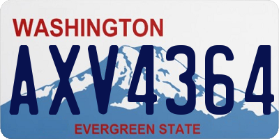 WA license plate AXV4364