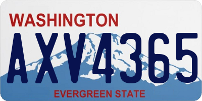 WA license plate AXV4365