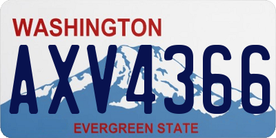 WA license plate AXV4366