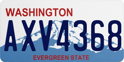 WA license plate AXV4368
