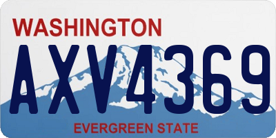 WA license plate AXV4369