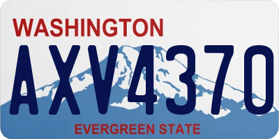 WA license plate AXV4370