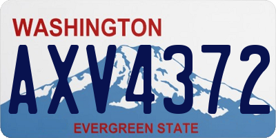 WA license plate AXV4372