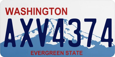 WA license plate AXV4374