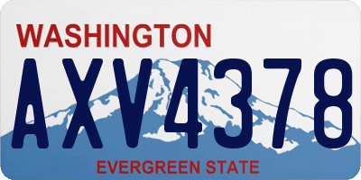 WA license plate AXV4378