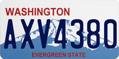 WA license plate AXV4380
