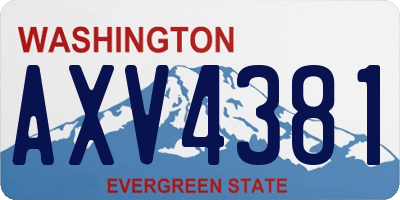 WA license plate AXV4381