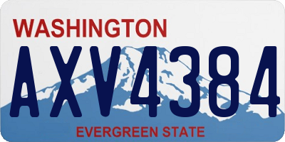 WA license plate AXV4384