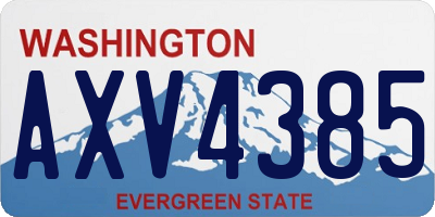 WA license plate AXV4385