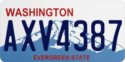 WA license plate AXV4387