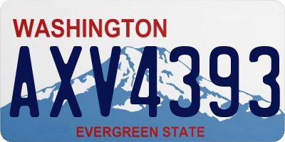 WA license plate AXV4393