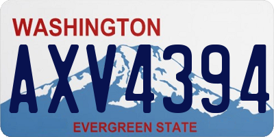 WA license plate AXV4394
