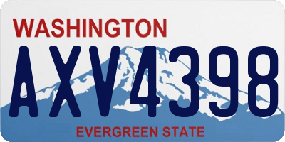 WA license plate AXV4398