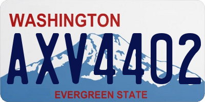 WA license plate AXV4402
