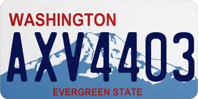 WA license plate AXV4403