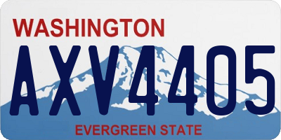 WA license plate AXV4405