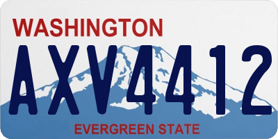 WA license plate AXV4412