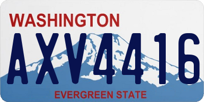 WA license plate AXV4416