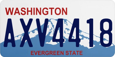 WA license plate AXV4418
