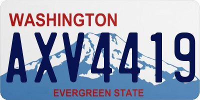 WA license plate AXV4419