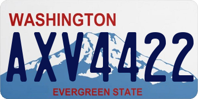 WA license plate AXV4422