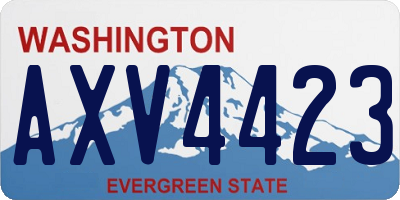 WA license plate AXV4423