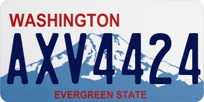WA license plate AXV4424