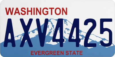 WA license plate AXV4425
