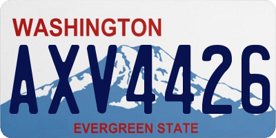 WA license plate AXV4426