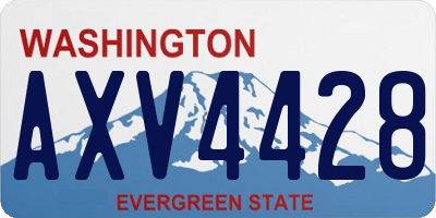 WA license plate AXV4428
