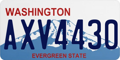 WA license plate AXV4430