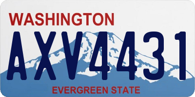 WA license plate AXV4431