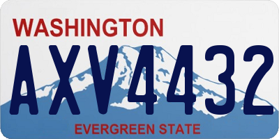 WA license plate AXV4432