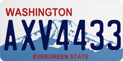 WA license plate AXV4433