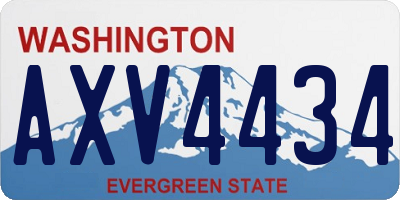 WA license plate AXV4434