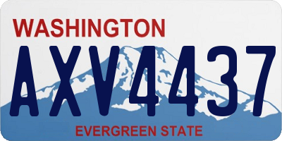 WA license plate AXV4437
